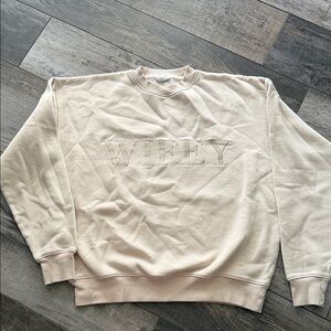 Elegant Cream 'WIFEY' Women's Crewneck Sweater
